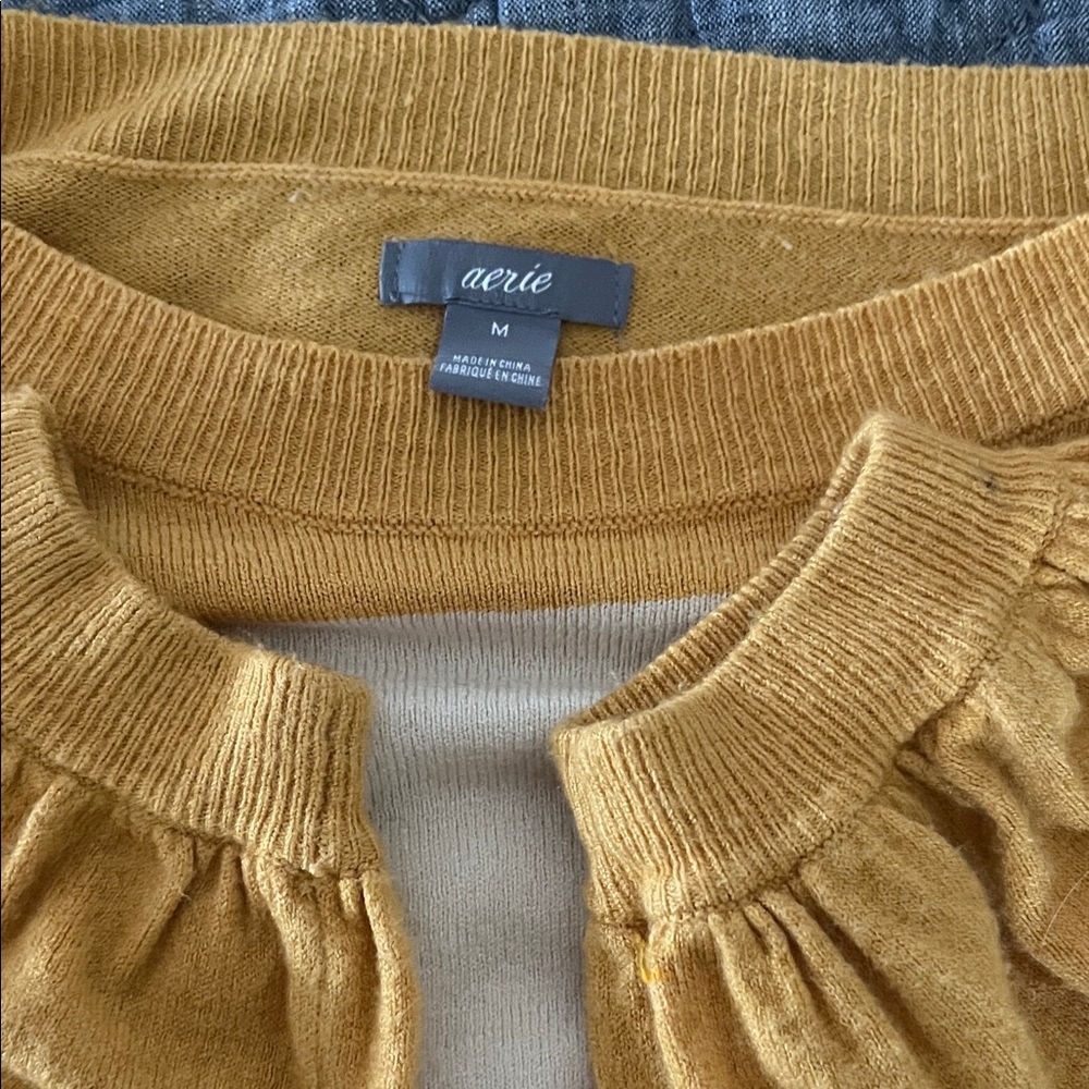 Aerie Goldenrod and Cream Striped Sweatshirt - Picture 5 of 7
